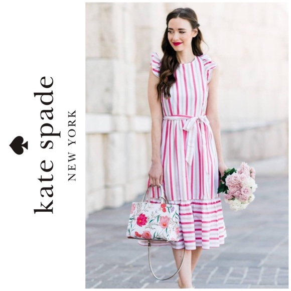 kate spade Dresses & Skirts - Kate Spade New York Peach Sherbert Midi Dress EUC